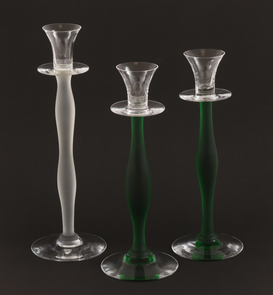 Ljusstakar 3st, "Celeste", Ann Nilsson för Orrefors