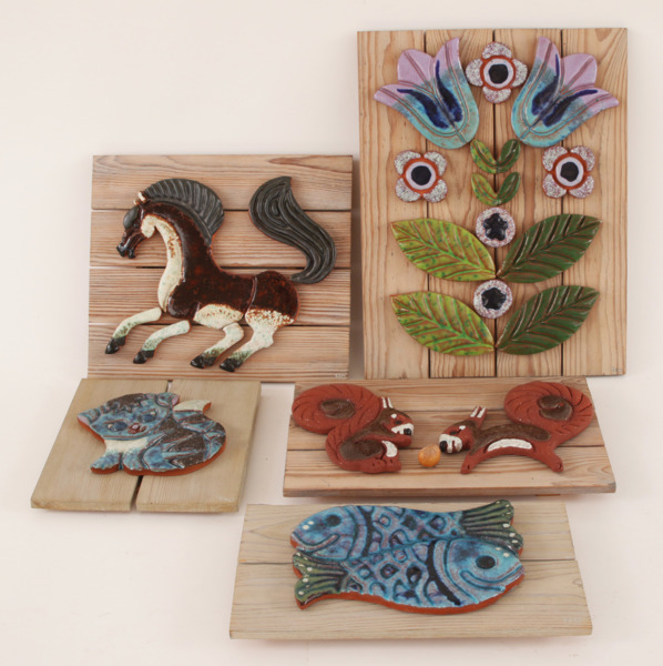 Väggplaketter 5st, Thomas Hellström för Nittsjö