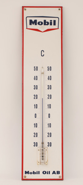Reklamtermometer, Mobil Oil, 1950/60-tal
