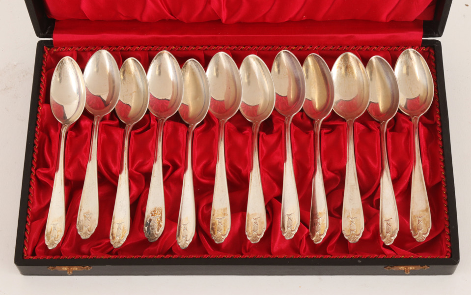 Kaffeskedar 12st, silver, "Vasa"