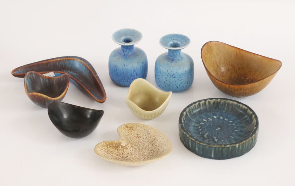 Stengods 9 delar, Gunnar Nylund för Rörstrand