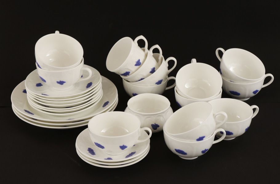 Kaffe- och teservisdelar, "Blå blom", Gustavsberg samt Rörstrand