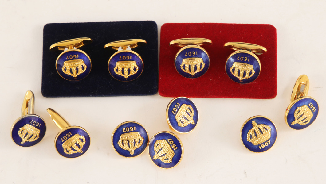 Manschettknappar 7st samt broscher 4st, Skultuna