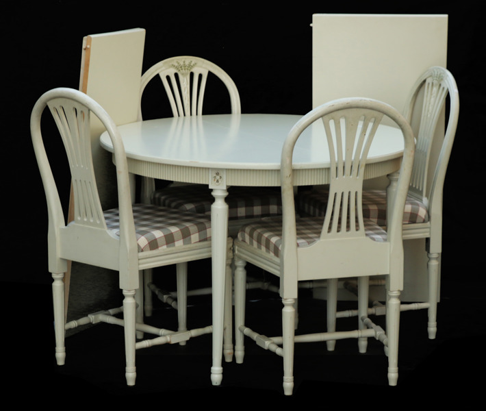 Matsalsmöblemang 5 delar, gustaviansk stil, 1900-talets andra hälft