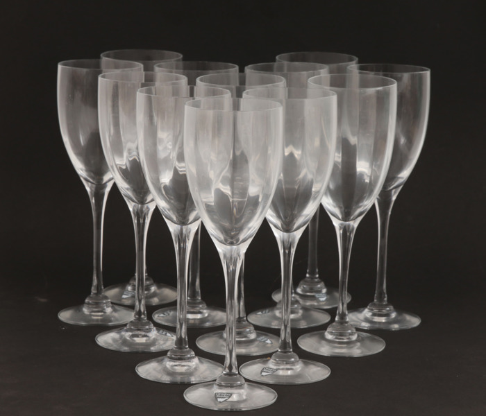 Vinglas 12st, "Optica", Gunnar Cyrén för Orrefors