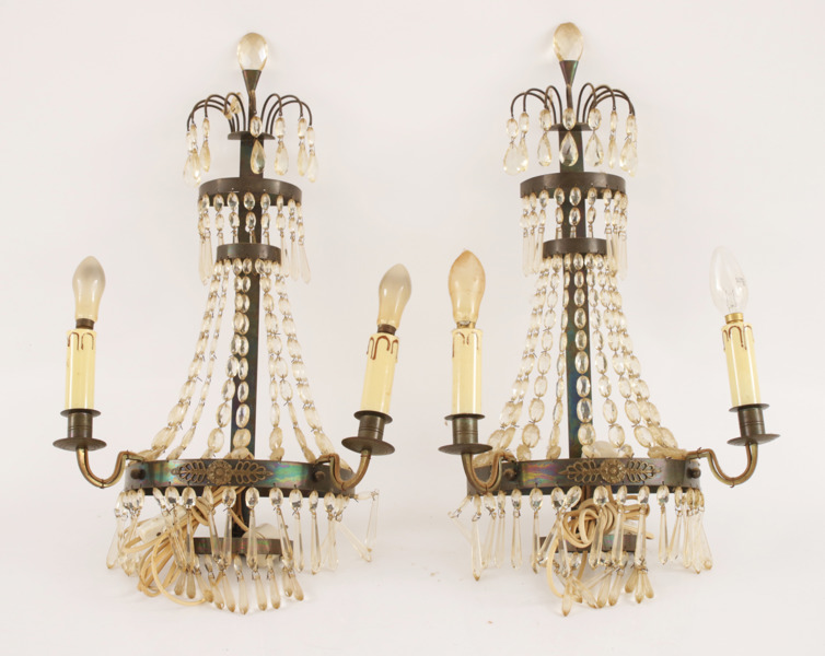 Väggappliquer ett par, gustaviansk stil, 1900-talets början