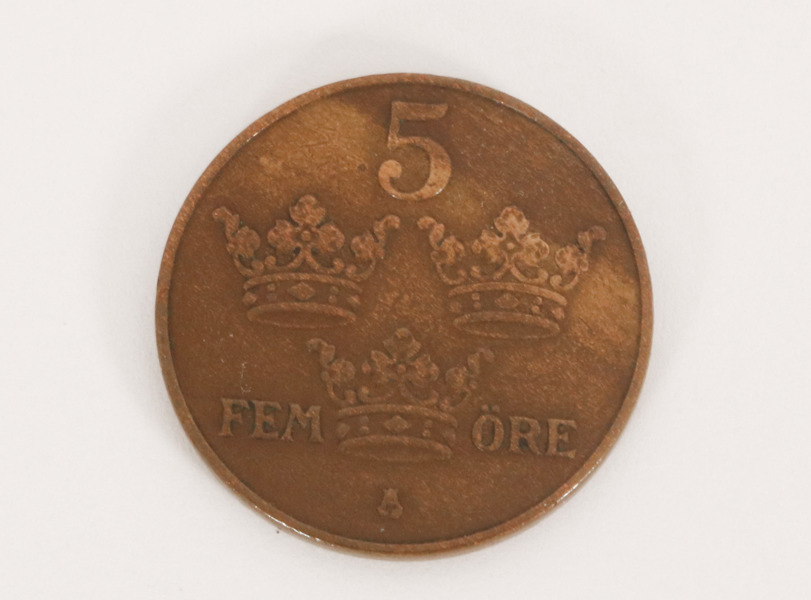 Mynt, 5 öre, Sverige, 1927