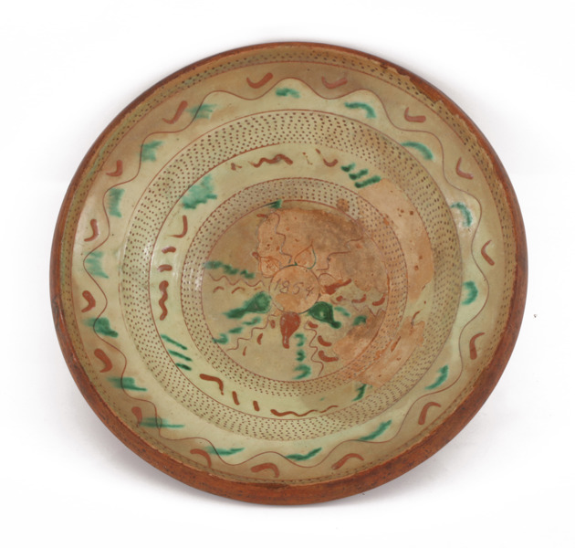 Skål, allmoge, daterad 1854