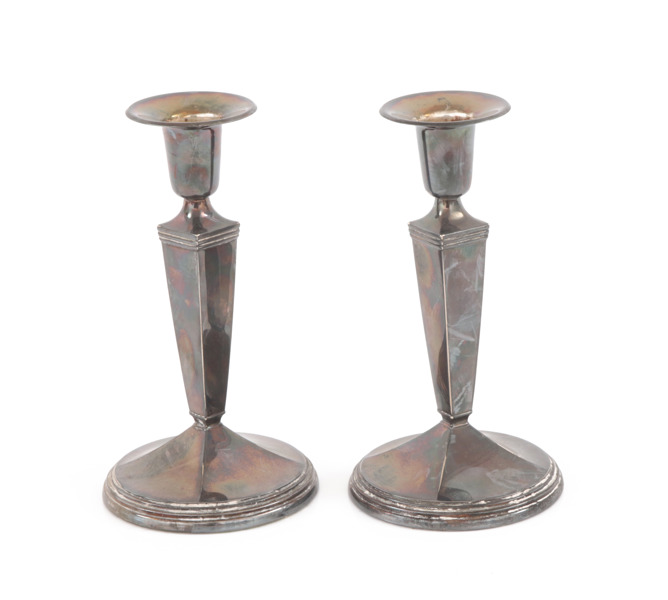 Ljusstakar ett par, silver, GAB, Stockholm, 1969