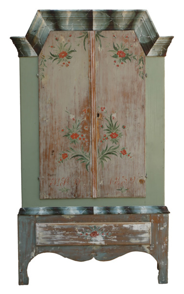 Dubbelskåp, allmoge, Jämtland, daterat 1839