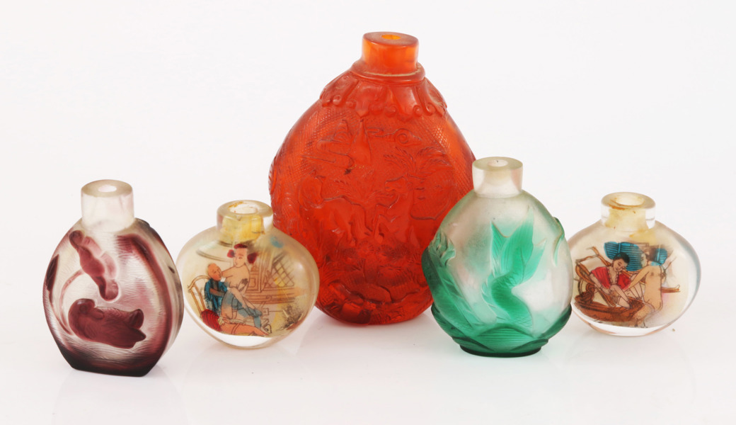 Snusflaskor 5st, Kina, 1900-tal