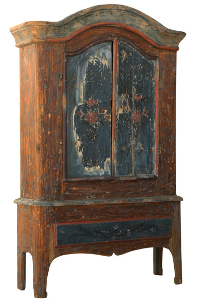 Dubbelskåp, allmoge, Jämtland, daterat 1791