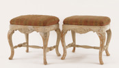 Taburetter ett par, rokokostil, 1900-talets första hälft