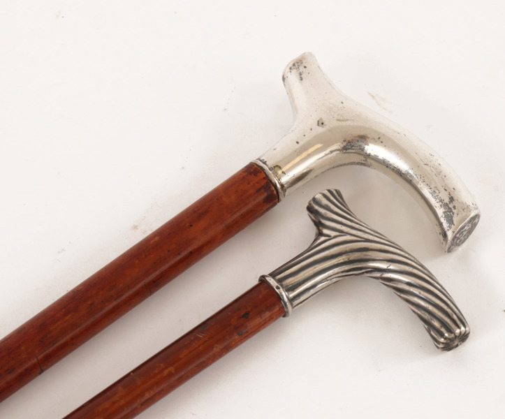 Spatserkäppar 2st, med handtag i silver