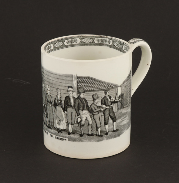 Sejdel, "Brudefölge fra Söndmör", Egersunds Fayancefabrik, Norge, omkring år 1900