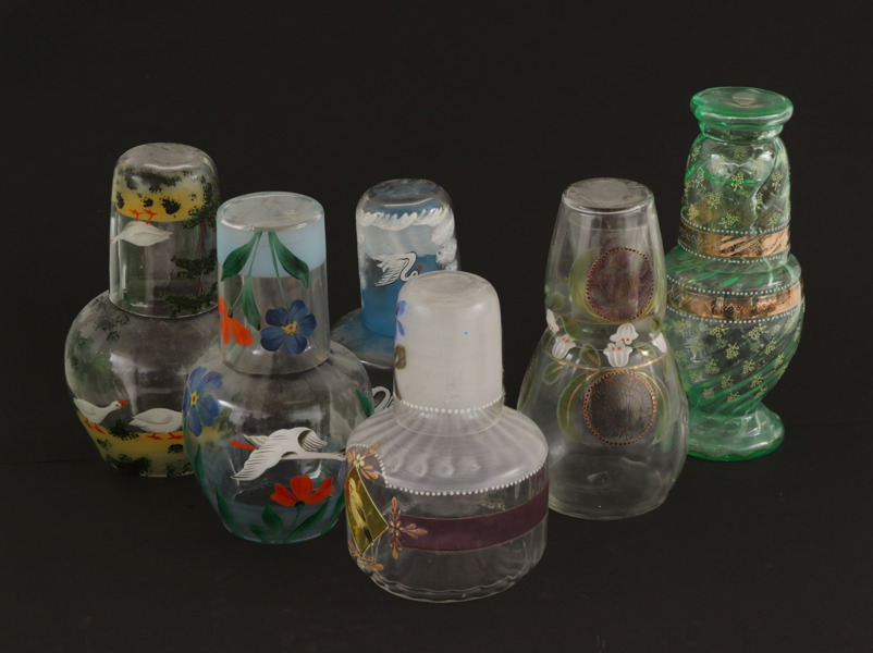 Vattenkaraffer med glas 6st, tidigt 1900-tal