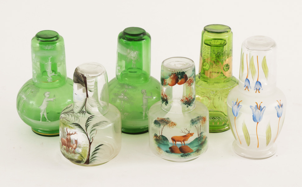 Vattenkaraffer med glas 6st, tidigt 1900-tal