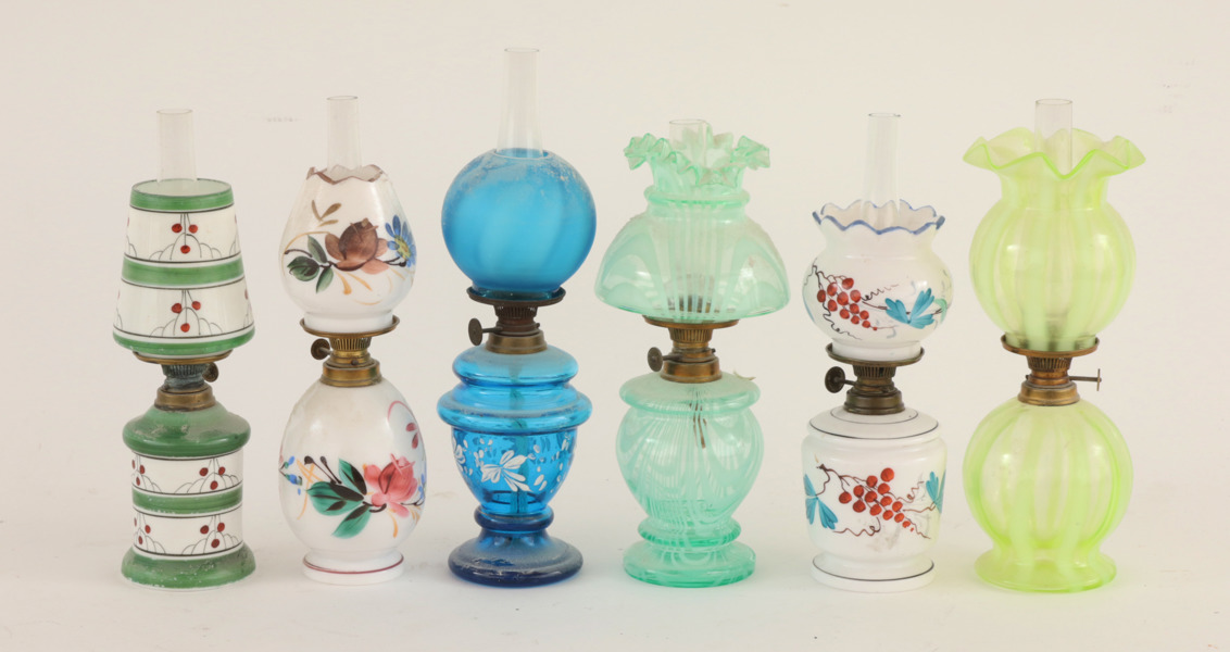 Bordsfotogenlampor 6st, tidigt 1900-tal