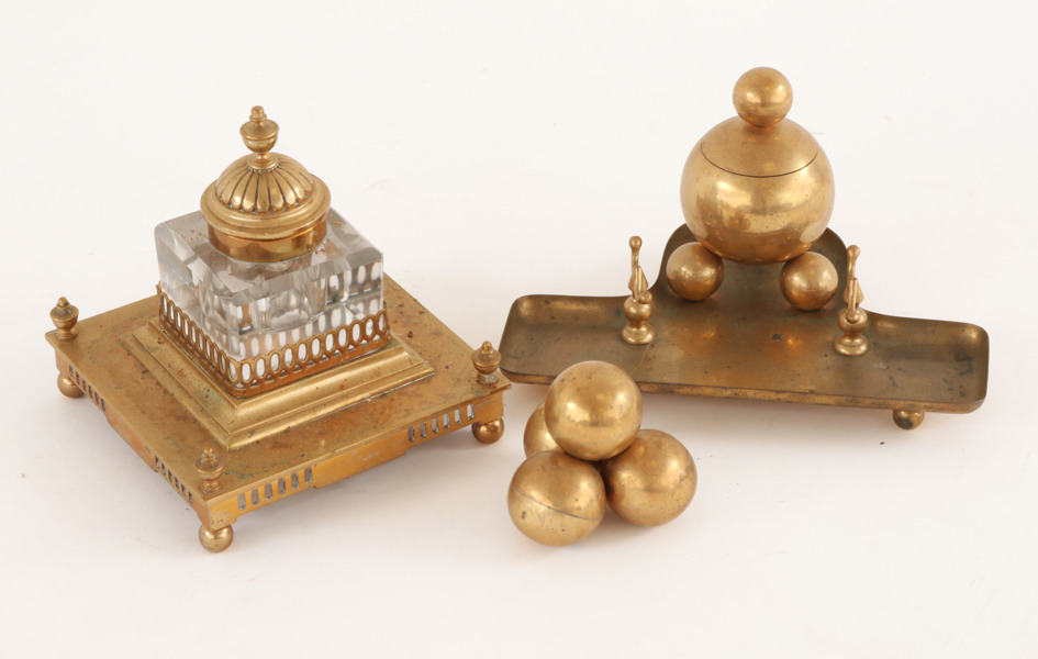 Mässing 3 delar, bl.a. Gusum, tidigt 1900-tal