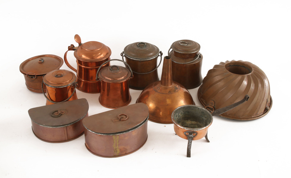 Koppar 11 delar, mestadels 1800-tal