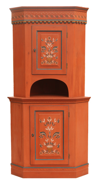 Golvhörnskåp, allmogestil, 1900-talets senare del