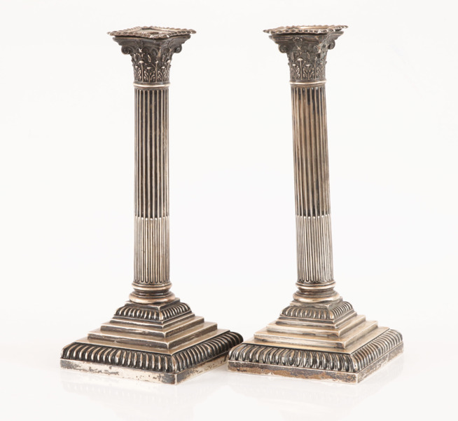 Ljusstakar ett par, sterlingsilver, England, 1888