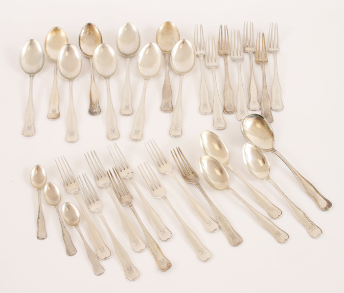 Bestickservisdelar, silver, Norge, 1900-tal