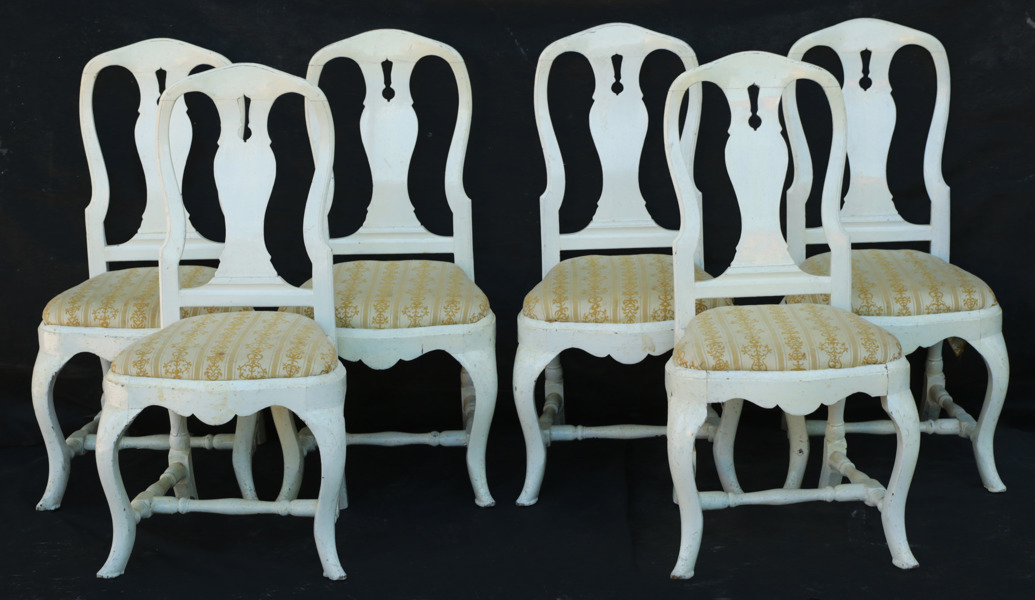 Stolar 6st, rokoko, 1700-talets andra hälft