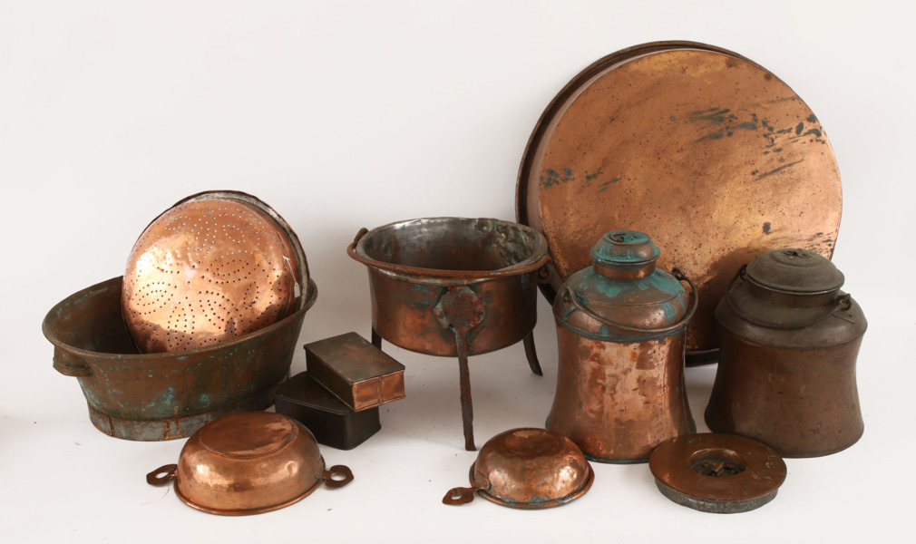 Parti kopparföremål, 18/1900-tal