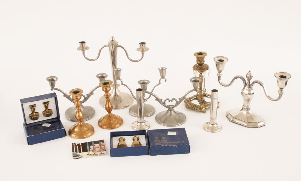Kandelabrar och ljusstakar 14 delar
