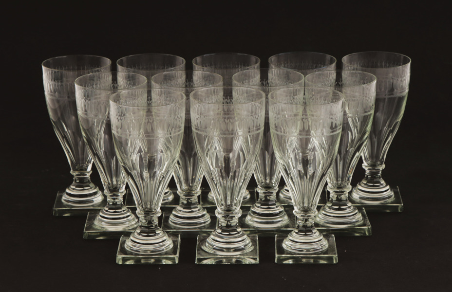 Champagneglas 12st, "Säby", Gerda Strömberg för Strömbergshyttan