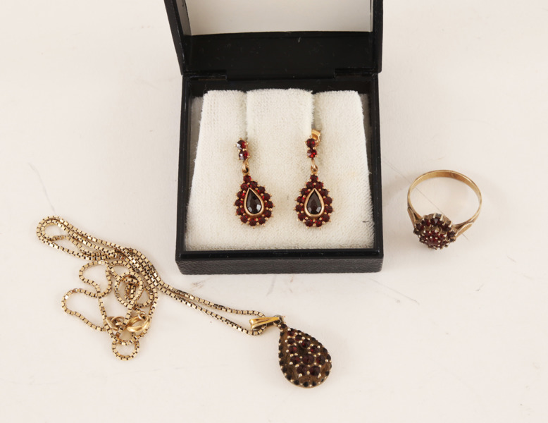 Smycken 4 delar, förgyllt silver