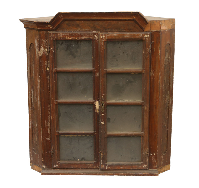 Väggvitrinskåp för hörn, 1800-tal