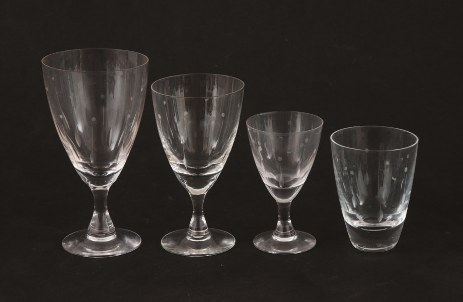 Glasservisdelar, omkring 1900-talets mitt