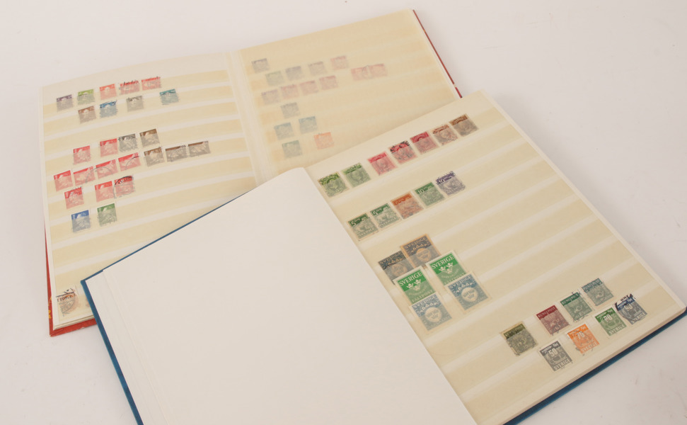 Album med frimärken 2st, bl.a. 1800-tal