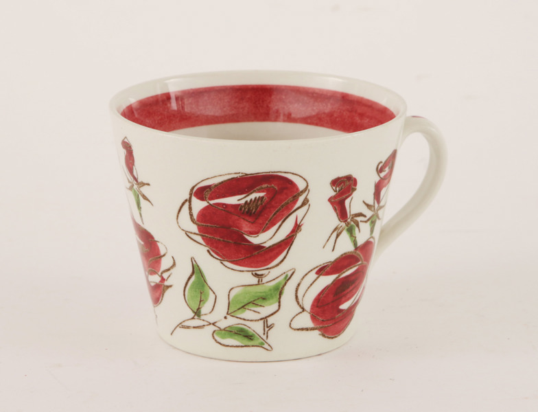 Tekopp, "Rosa", Lillemor Mannerheim för Upsala Ekeby