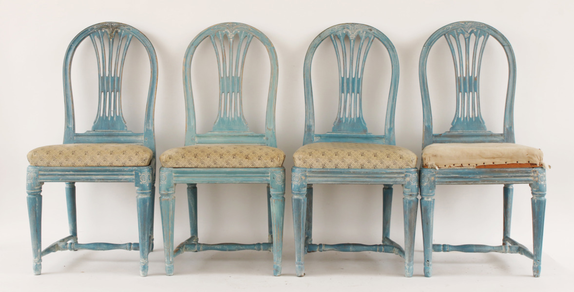 Stolar 4st, gustavianska provinsarbeten, 1800-talets första hälft