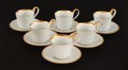 Tekoppar med fat 6st, "Golden Sun", Sigvard Bernadotte för Bing & Gröndahl
