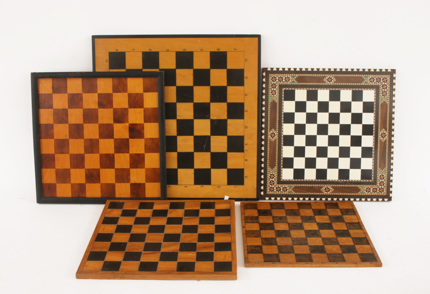 Schackbräden 5st, bl.a. 1900-talets första hälft