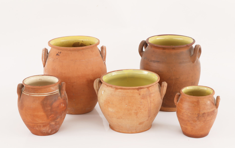 Syltkrukor 5st, 1800-tal