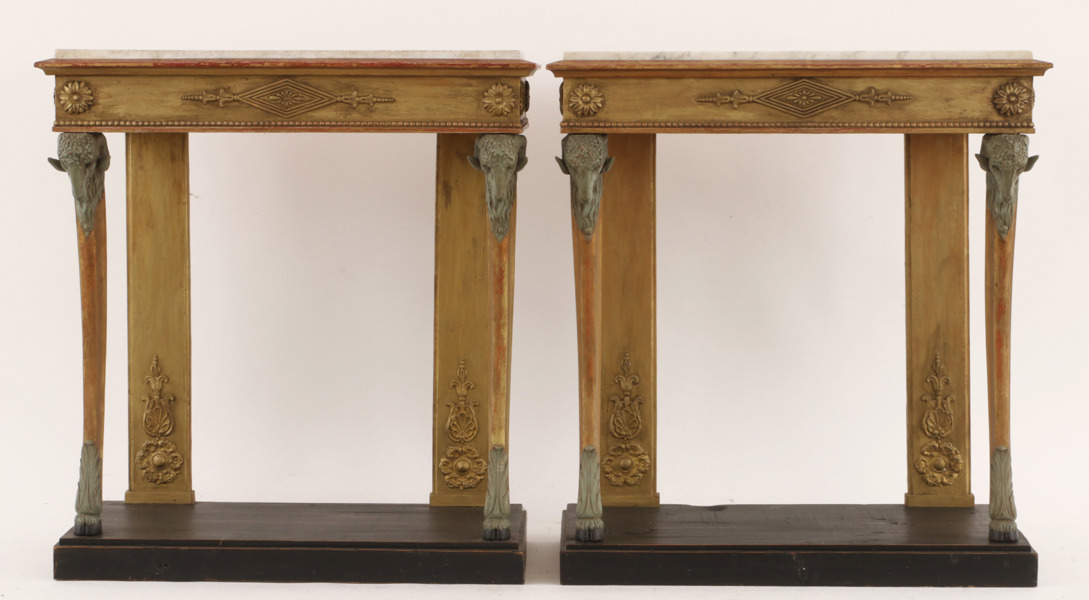 Konsolbord ett par, empirestil, 1800-tal