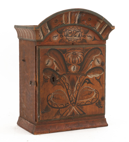 Väggskåp, allmoge, Dalarna, daterat 1827
