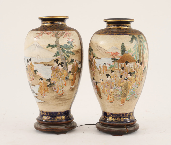 Vaser ett par, Japan, Satsuma, 18/1900-tal