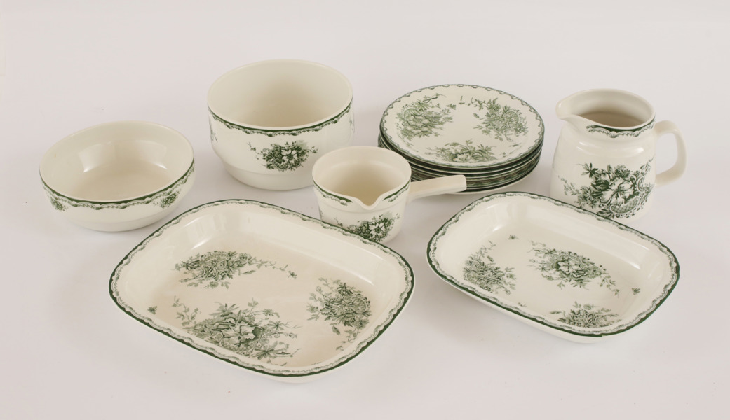 Matservisdelar 13st, "Grön Anna", Rörstrand