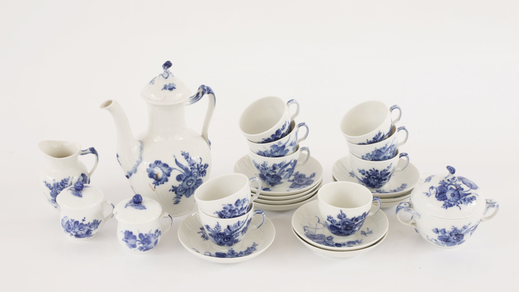 Servisdelar, "Blå blomster", Royal Copenhagen, Danmark