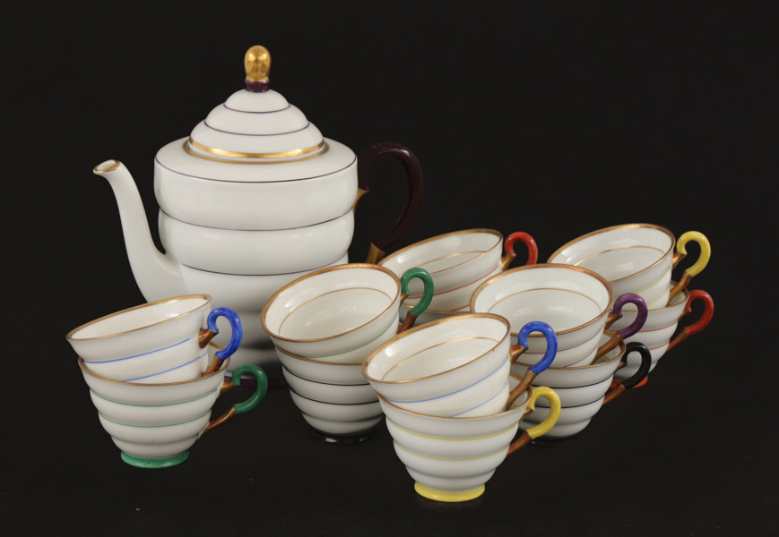 Moccaservisdelar, art deco, Hackefors