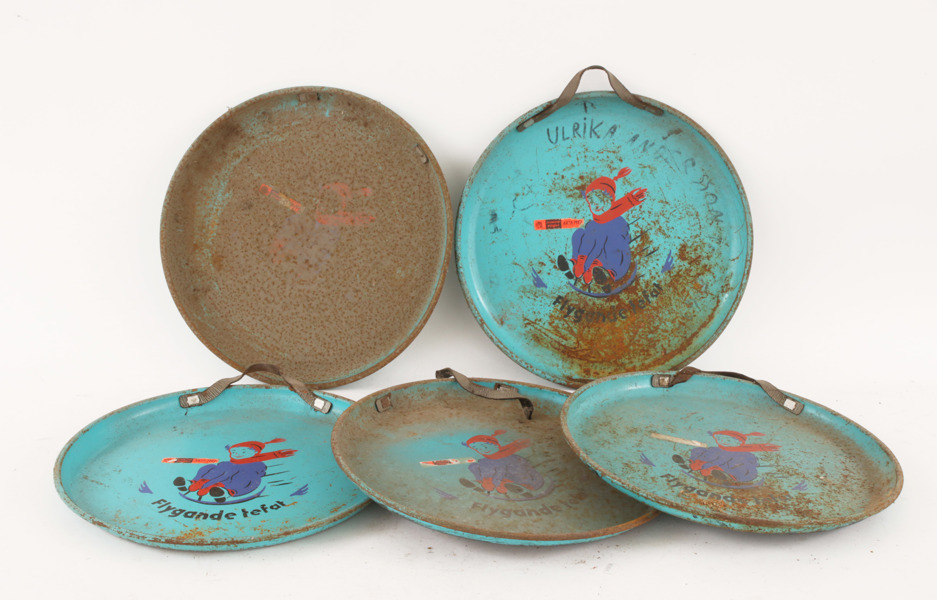 Flygande tefat 5st, JH Fabrikerna, omkring 1900-talets mitt