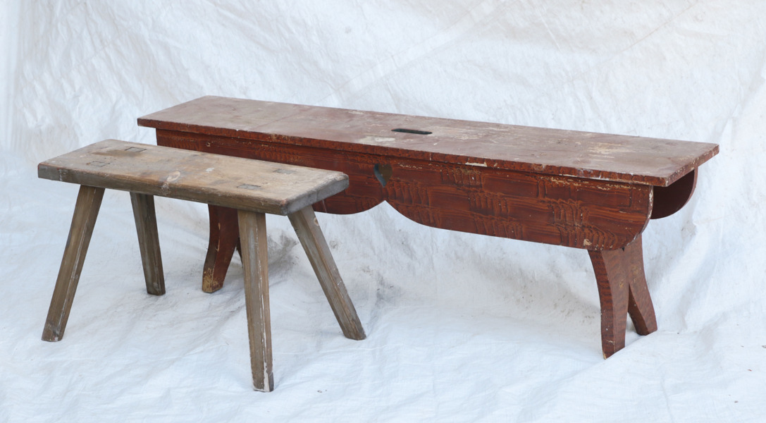 Bänkar 2st, allmoge, 1800-tal