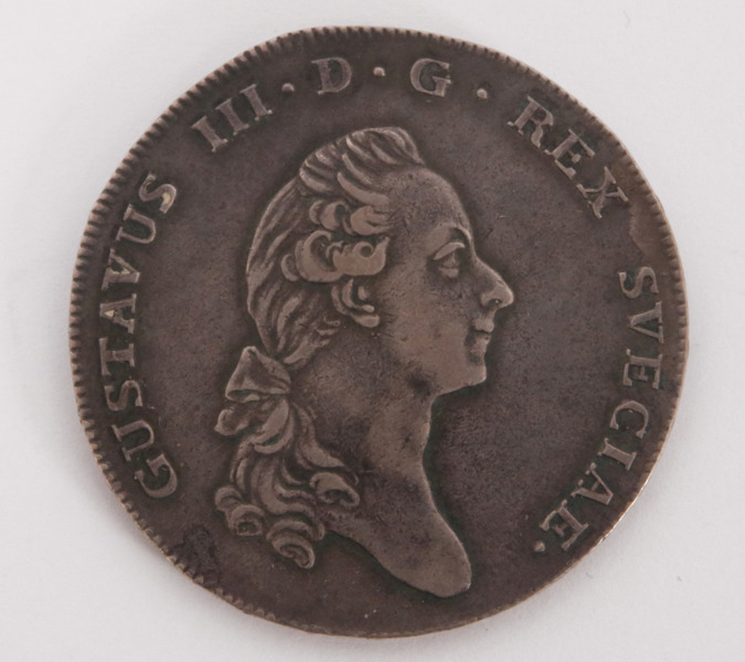 Silvermynt, 1 riksdaler, Gustav III, 1776