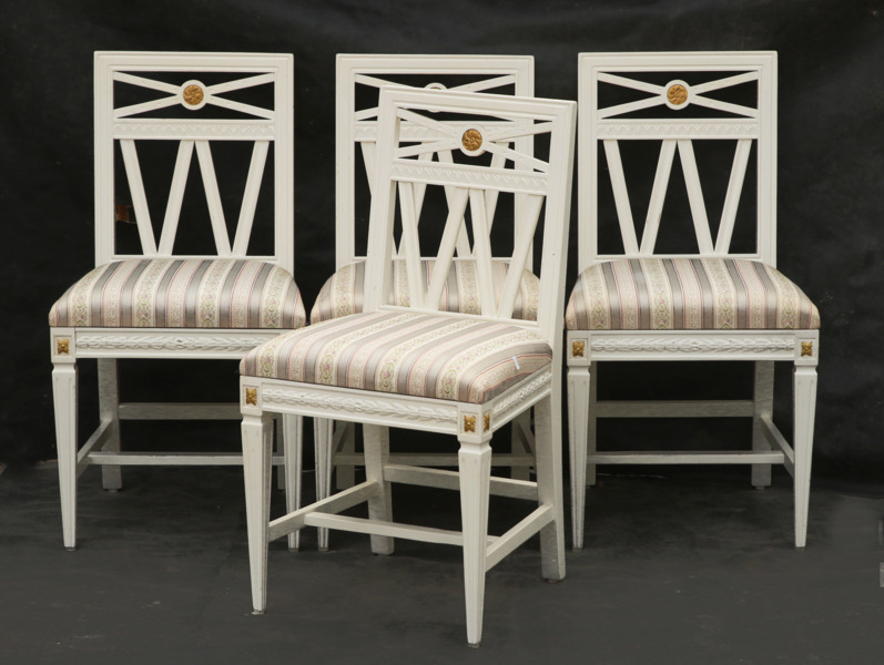 Stolar 4st, gustaviansk stil, 1900-tal